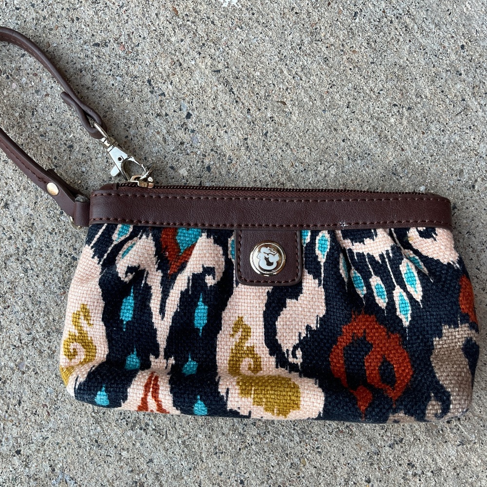 Spartina 449 Christina Wristlet - Like New - Rust, Navy, Aqua, Taupe, Green
